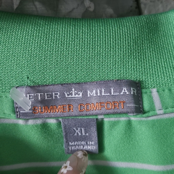 Peter Millar Men White Green Summer Comfort Wequetonsing Golf 1896 Club size XL. - Picture 6 of 13